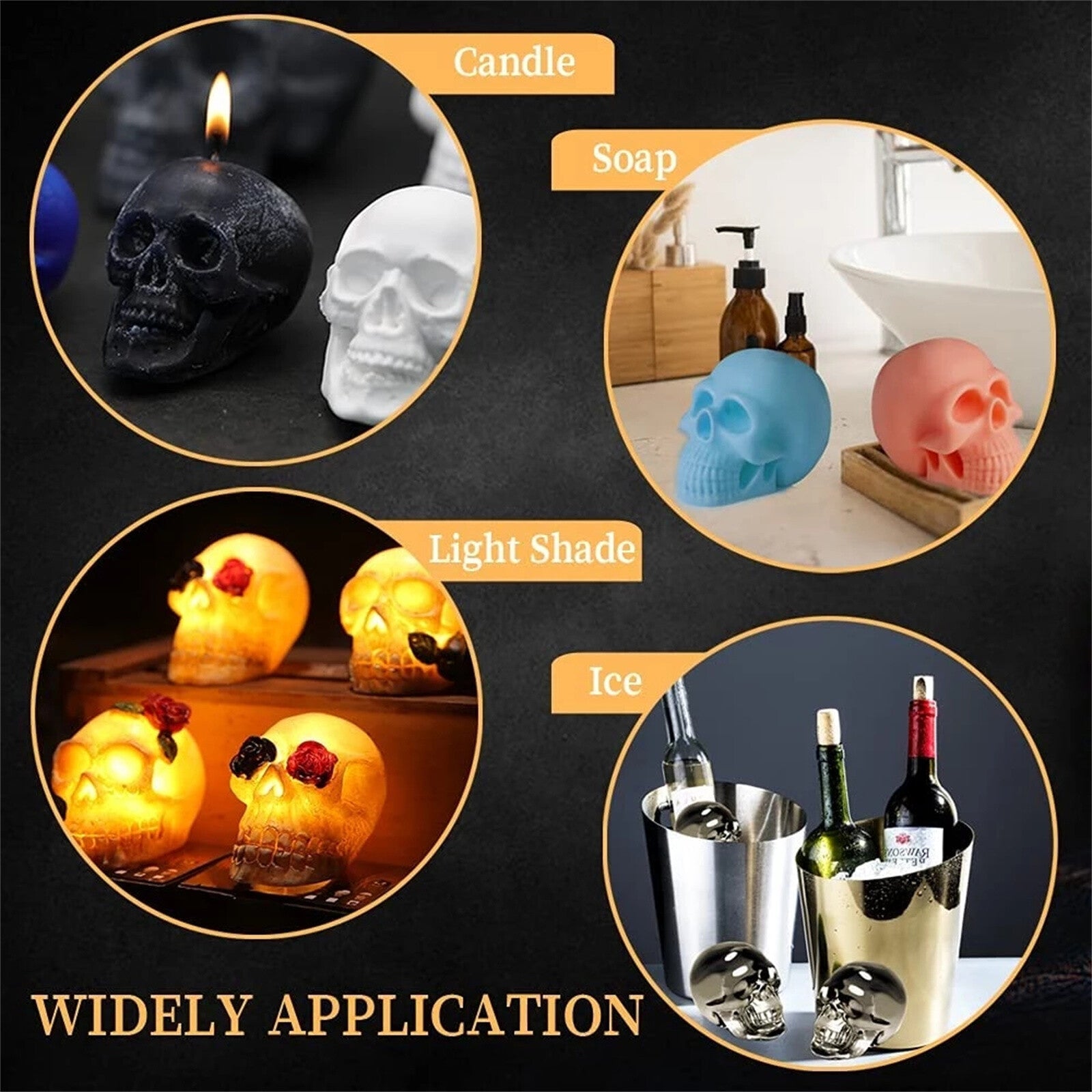 Skull Shape Mould DIY Moulds Candle Making Mold Wax Form Template Craft Tool AUS