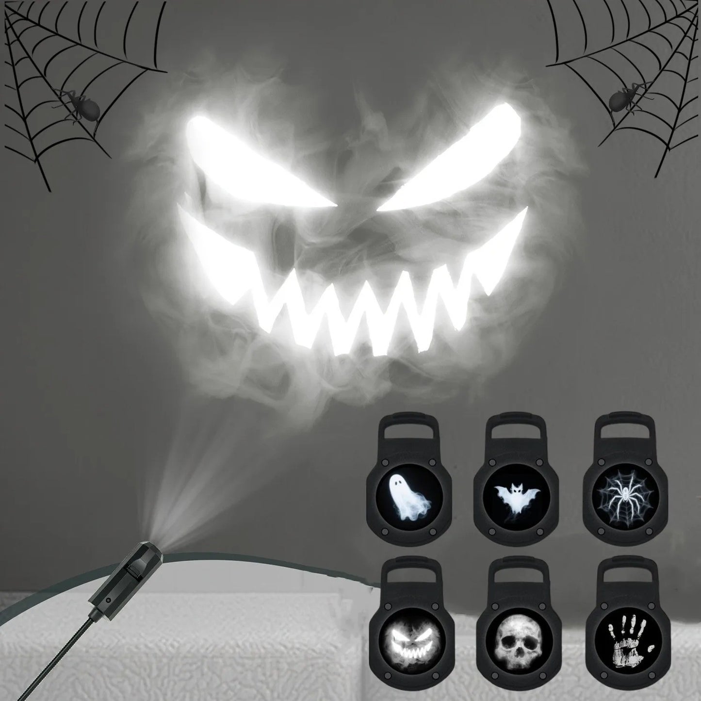 Halloween USB Projector Light Skull Nightlight Ghost LED Lamp 360Degree Rotating