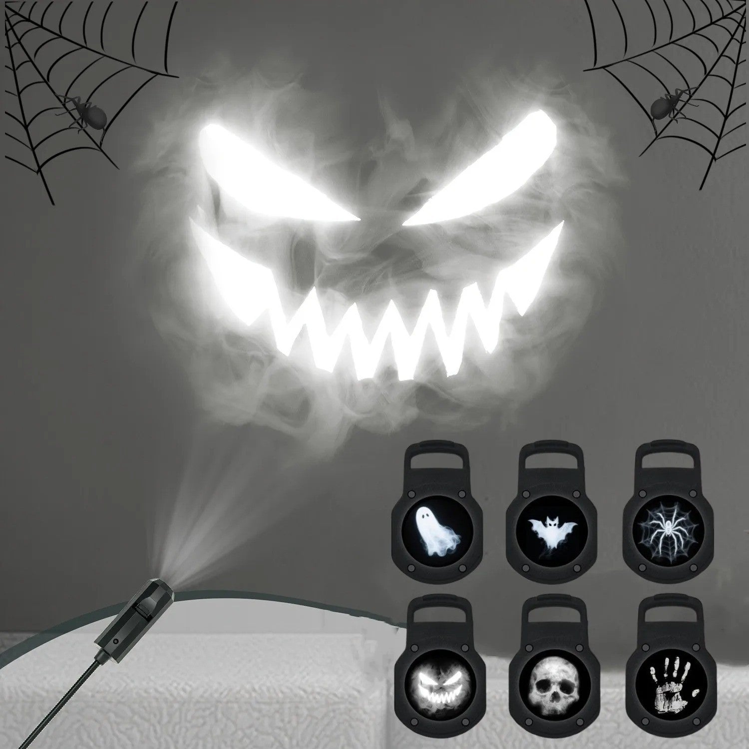 Halloween USB Projector Light Skull Nightlight Ghost LED Lamp 360Degree Rotating