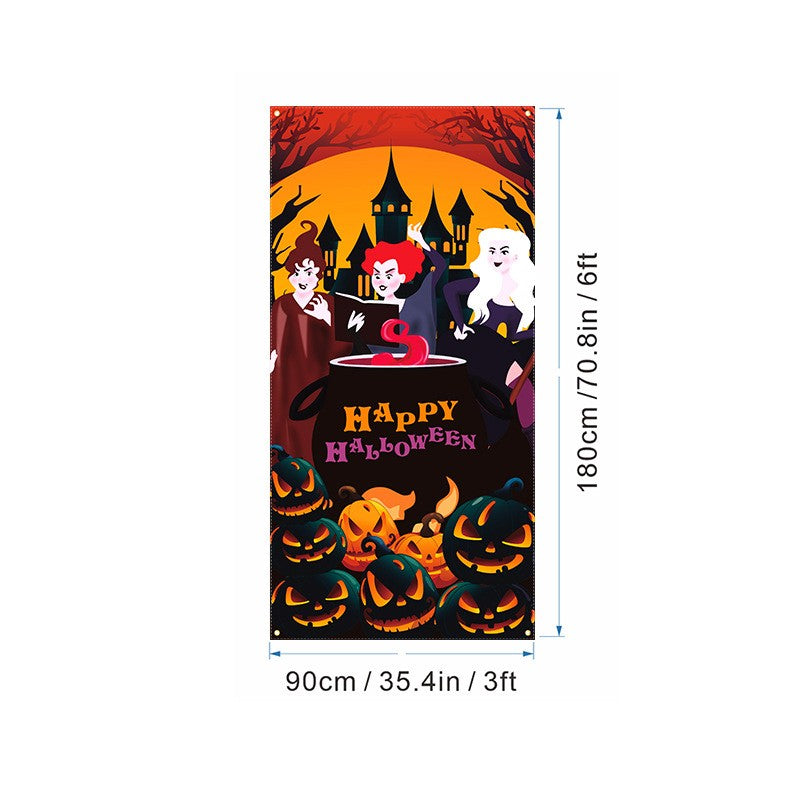 Halloween Door Cover Banner Party Decorations Wall Backdrop Poster Sign Decor AU