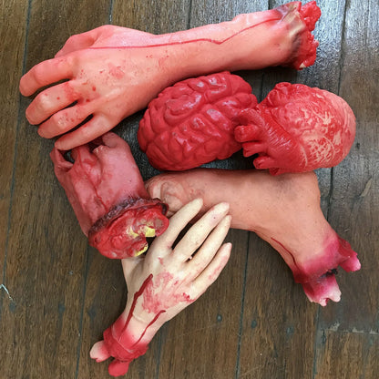 Halloween Fake Body Parts Bloody Severed Arm Hand Tricky Foot Prank Props Toy AU