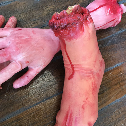 6X Halloween Scary Fake Bloody Arm Hand Tricky Foot Prop Horror Home Decoration
