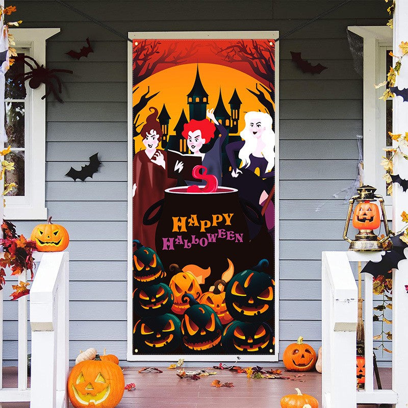 Halloween Door Cover Banner Party Decorations Wall Backdrop Poster Sign Decor AU