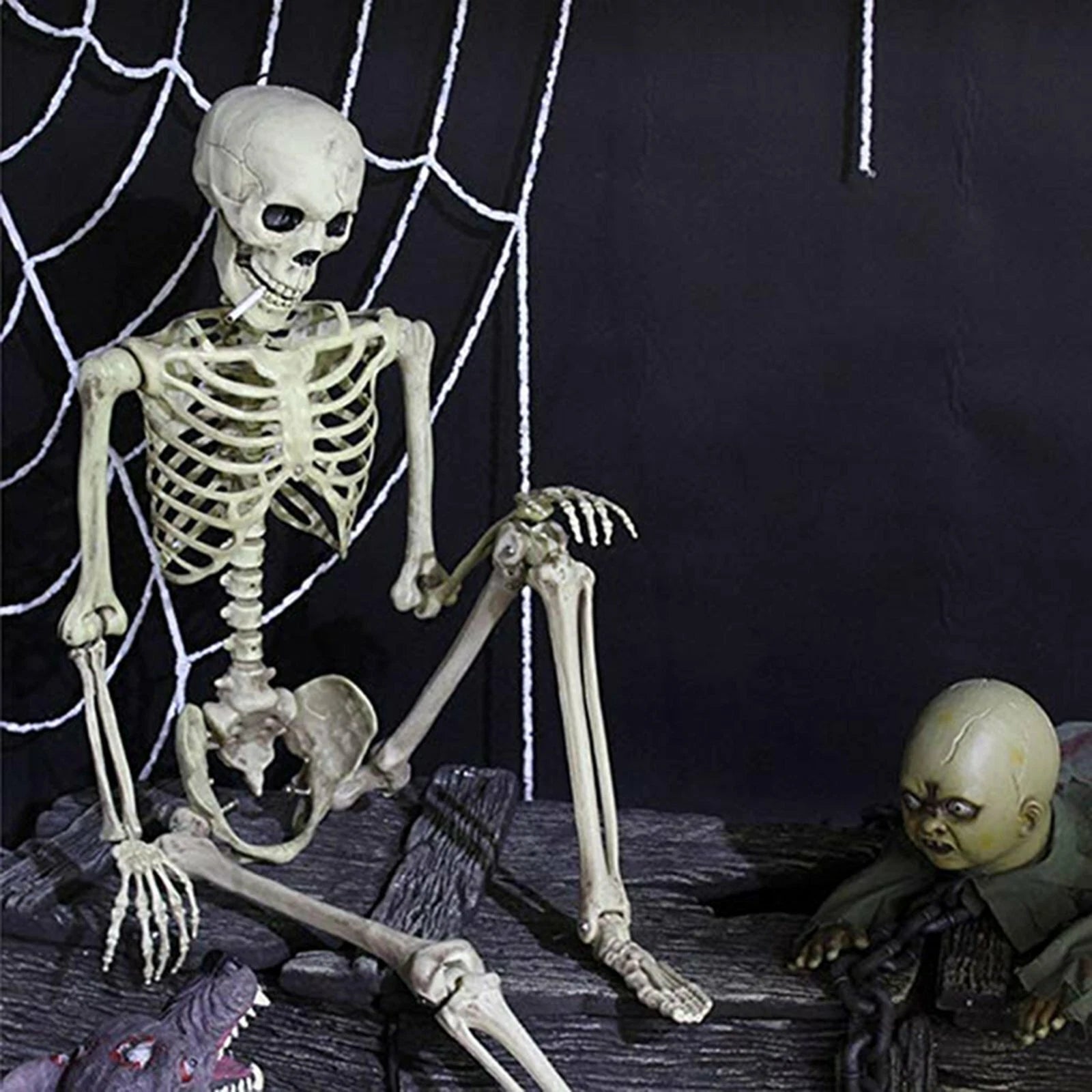 90Cm Halloween Poseable Skeleton Full Life Size Human Skeleton Decoration Props