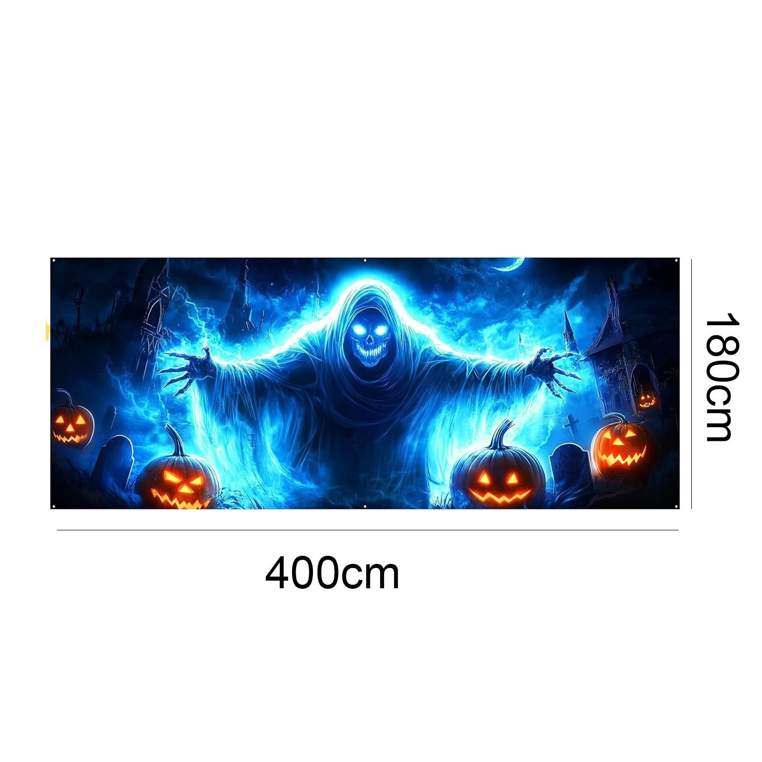 Halloween Garage Door Cover Decorations Large Scary Ghost Party Gate Backdrop AU