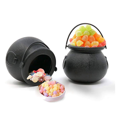 12PCS Halloween Witch Lantern Black Flame Candy Bucket Portable Decoration Props
