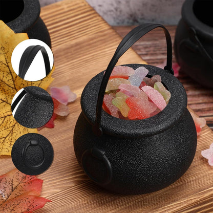 12PCS Halloween Witch Lantern Black Flame Candy Bucket Portable Decoration Props