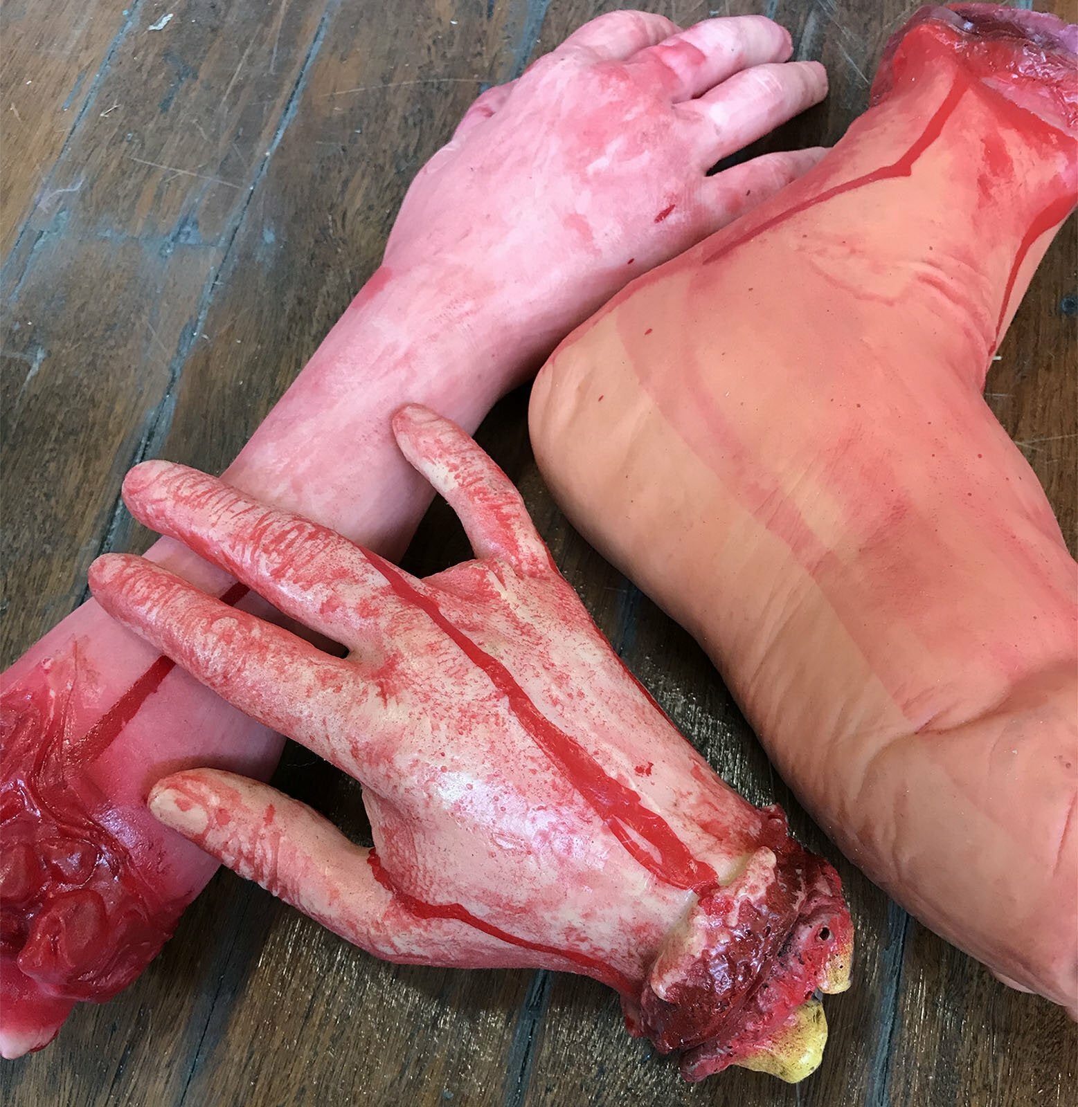 6X Halloween Scary Fake Bloody Arm Hand Tricky Foot Prop Horror Home Decoration