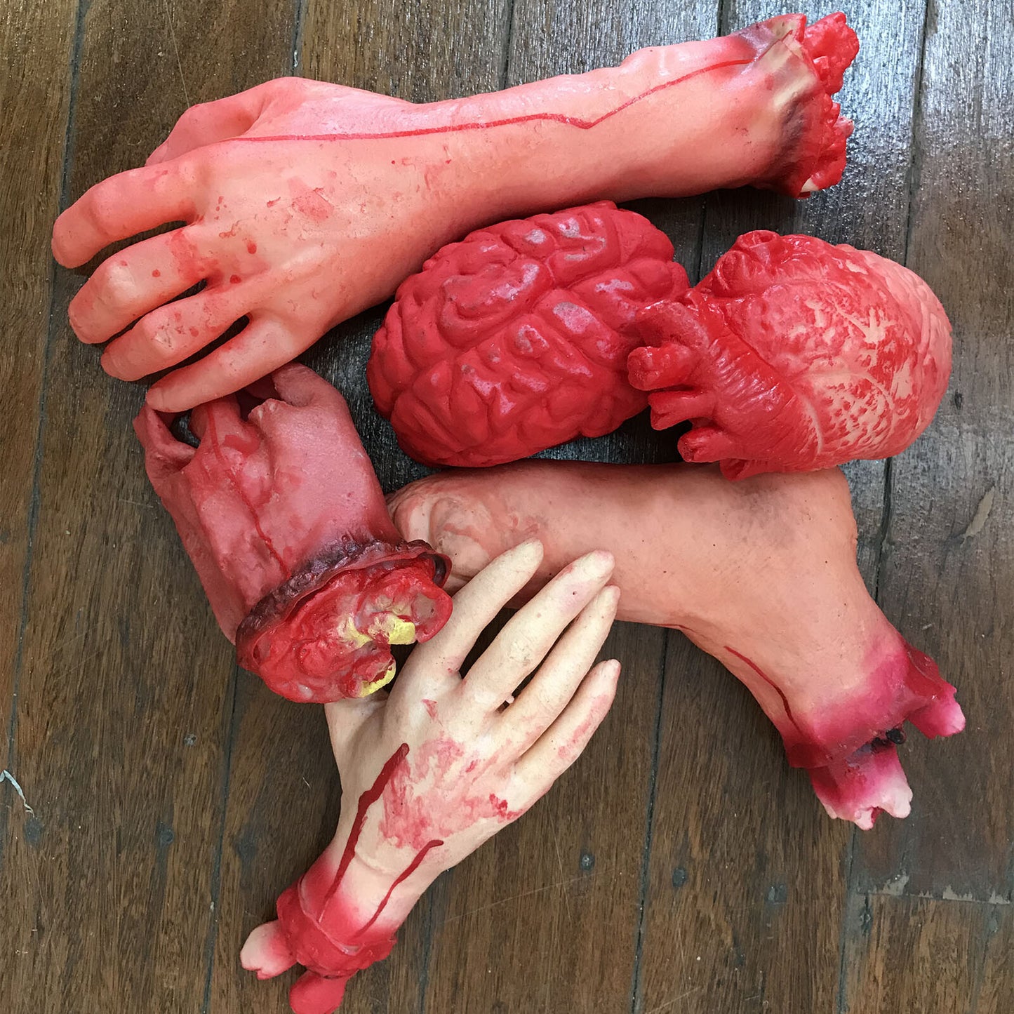 6X Halloween Scary Fake Bloody Arm Hand Tricky Foot Prop Horror Home Decoration