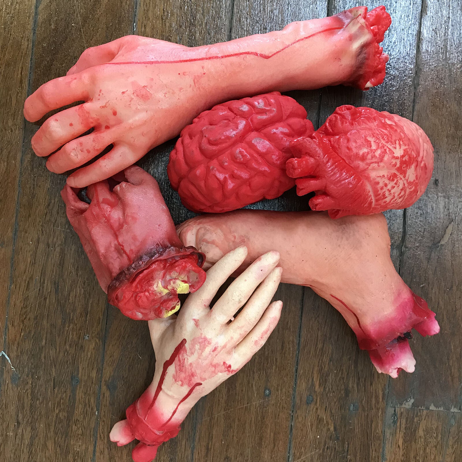 6X Halloween Scary Fake Bloody Arm Hand Tricky Foot Prop Horror Home Decoration