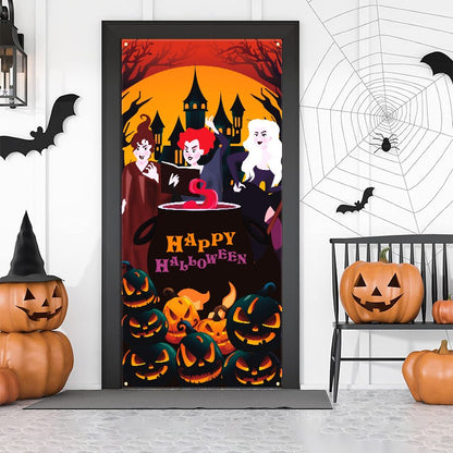 Halloween Door Cover Banner Party Decorations Wall Backdrop Poster Sign Decor AU