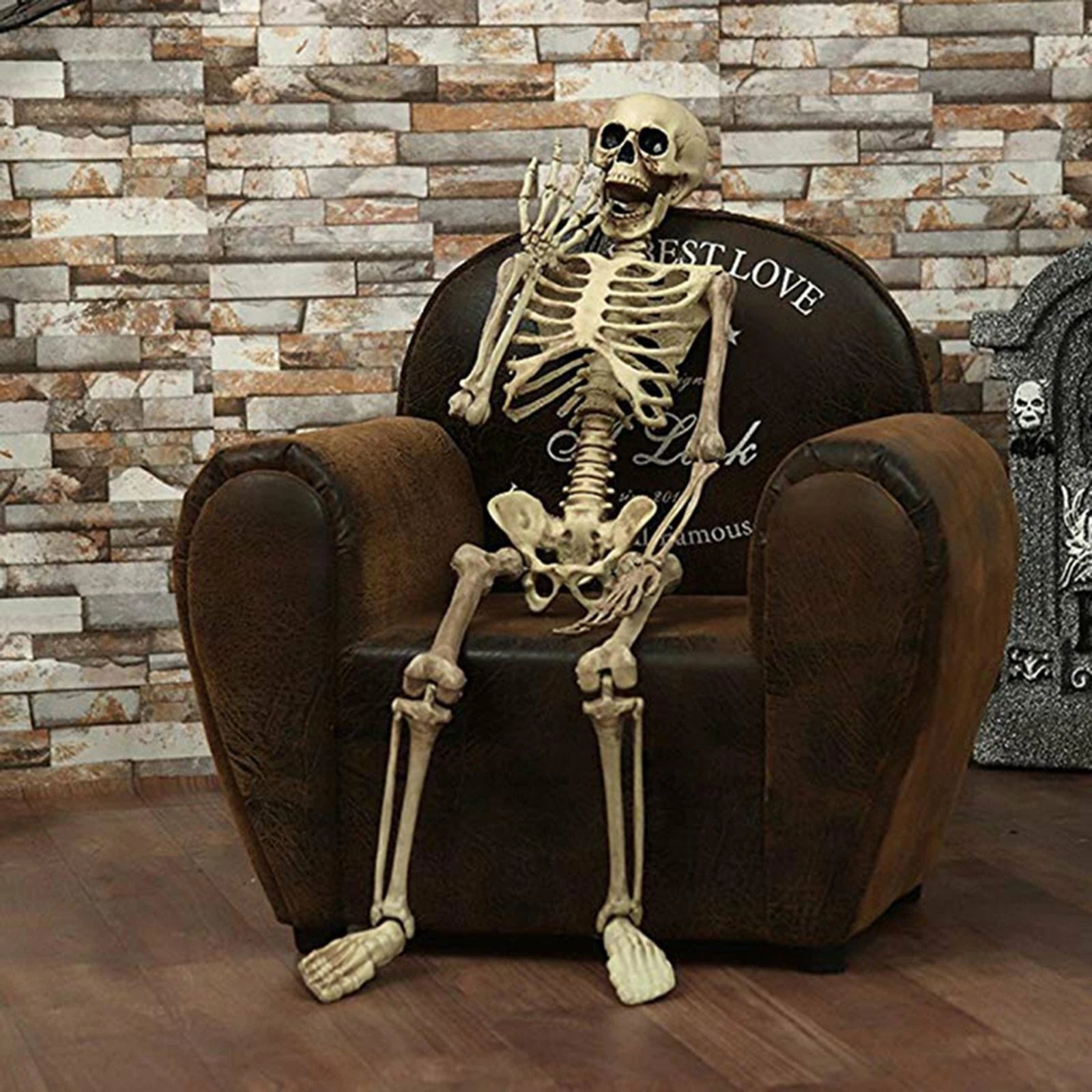 90Cm Halloween Poseable Skeleton Full Life Size Human Skeleton Decoration Props