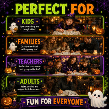 Spooky Coloring Book Bundle for Kids and Adults, 850+ Printable Pages PDF, Cozy Cute Witchy Halloween & Hygge Coloring Books