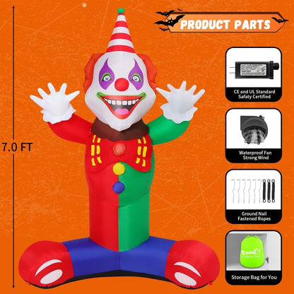 Halloween Inflatables Outdoor Decorations 6.2Ft Clown Blow up Yard Decoratio....