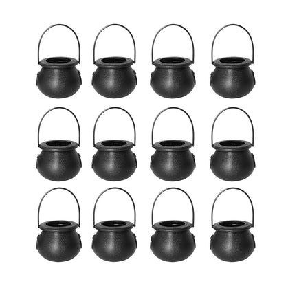 12PCS Halloween Witch Lantern Black Flame Candy Bucket Portable Decoration Props