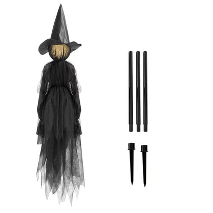 Halloween Light-Up Witches Holding Hands Screaming Garden Horror Props Decor New