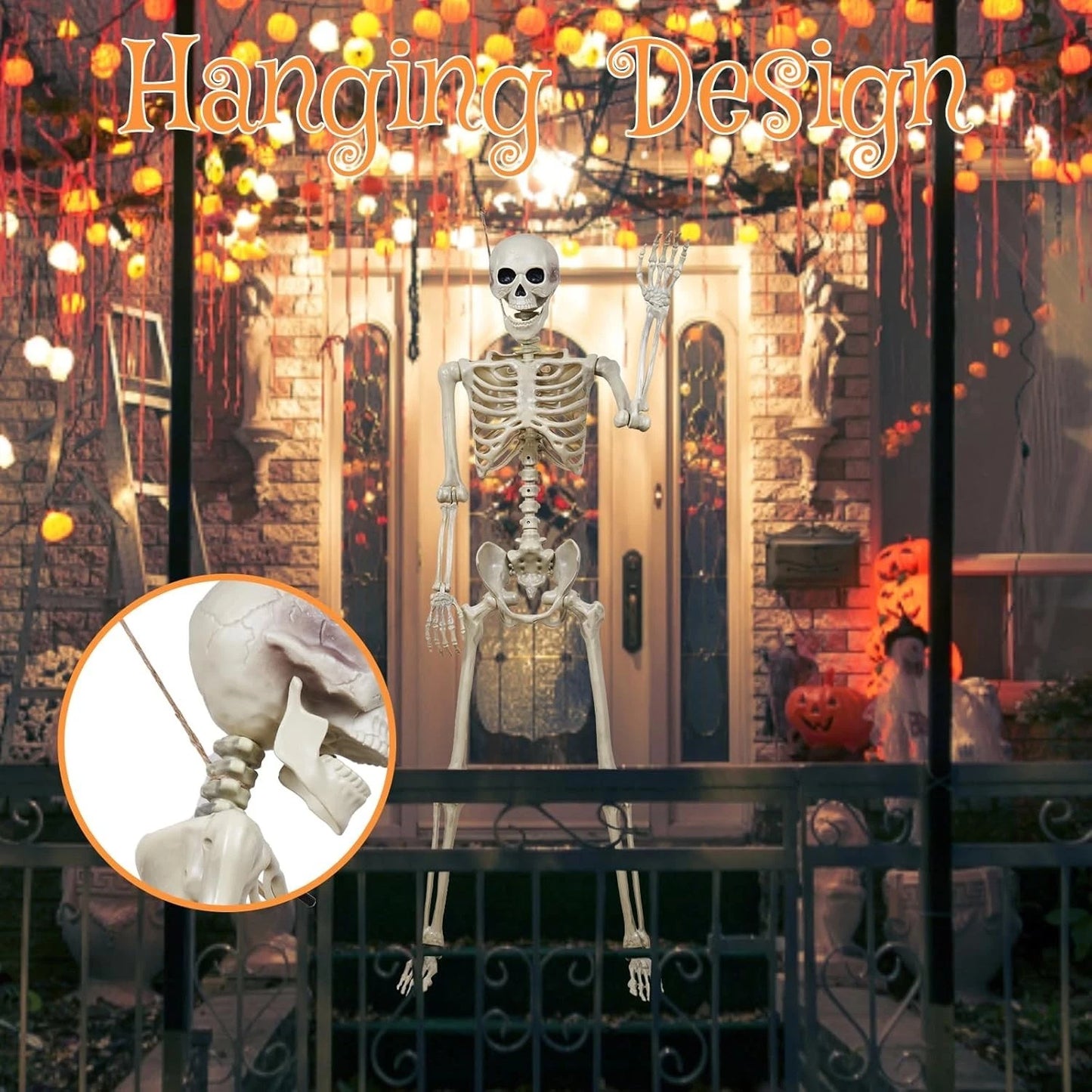 90Cm Halloween Poseable Skeleton Full Life Size Human Skeleton Decoration Props