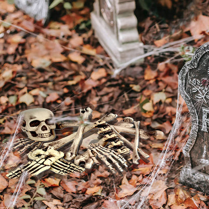 12PCS Halloween Skeleton Body Part Prop Bones Skull Graveyard Outdoor Decoration