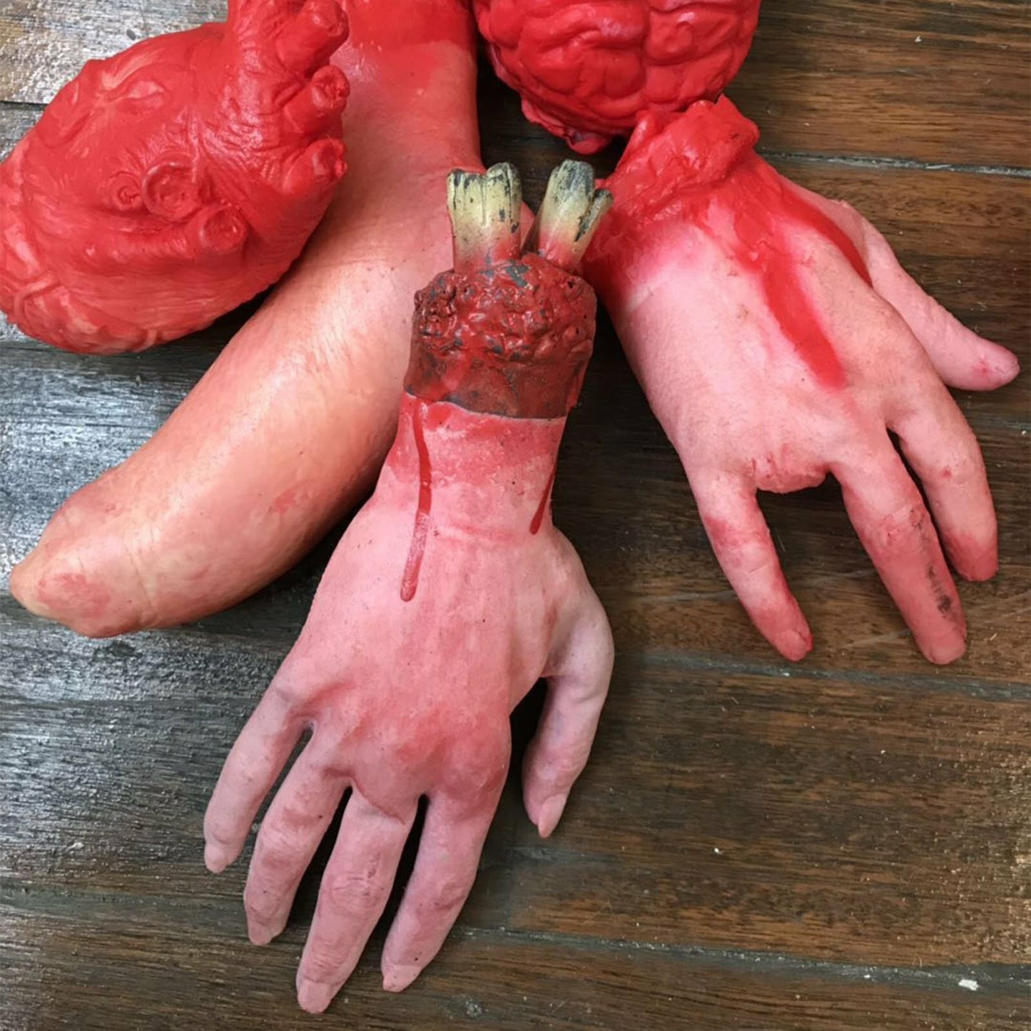 6X Halloween Scary Fake Bloody Arm Hand Tricky Foot Prop Horror Home Decoration