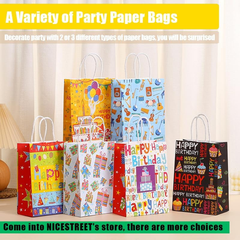12Pcs Halloween Treat Bags with Handles，Mixtz Halloween Candy Bags for Kid，Goodie Snack Trick or Treating Party Bulk Supplies, 6 Patterns Tote Shopping Bag of 2 Each (12 Bags：Hallowmas 15×21×8Cm)
