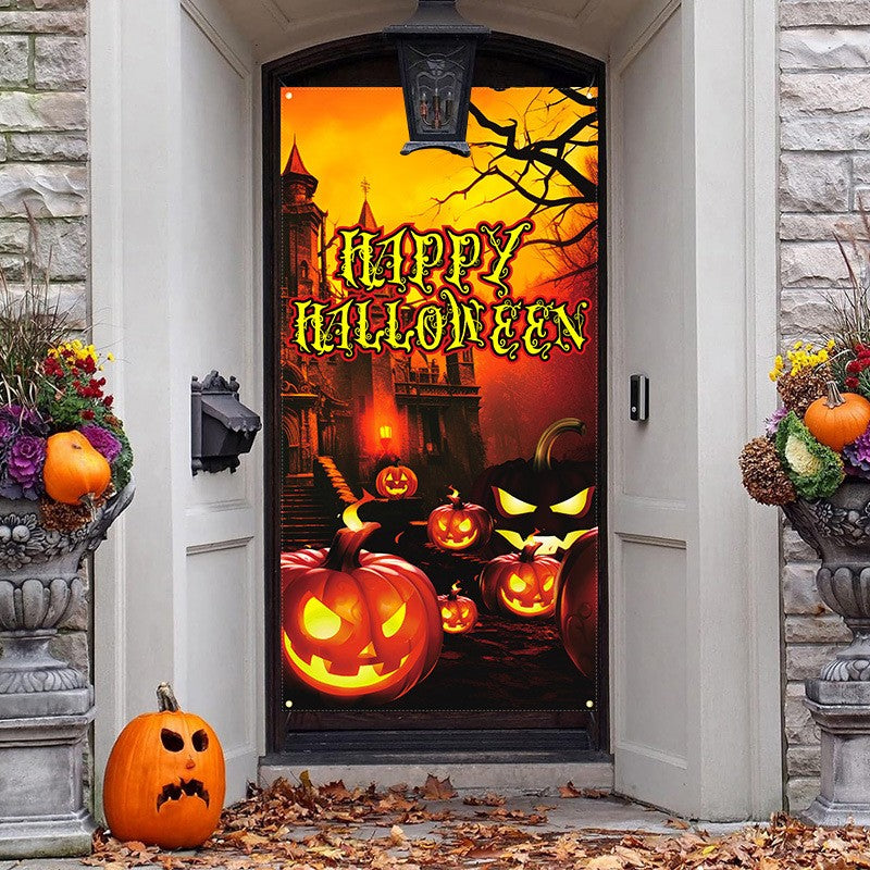 Halloween Door Cover Banner Party Decorations Wall Backdrop Poster Sign Decor AU