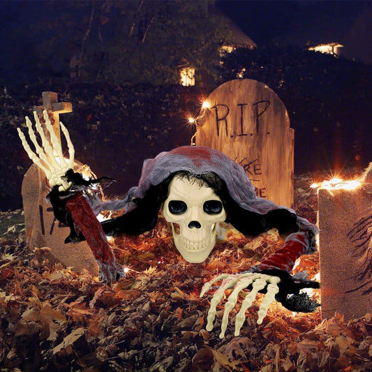 Halloween Decorations Outdoor - Realistic Skeleton Decor for Patio, Lawn, Cemetery, Garden - Scary Indoor and Outdoor Exterieur