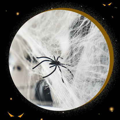 2 Packs Spider Web with Spiders Halloween Party Decoration Indoor Outdoor Scary
