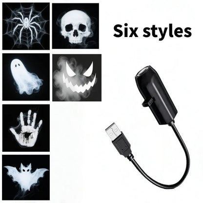 Halloween USB Projector Light Skull Nightlight Ghost LED Lamp 360Degree Rotating