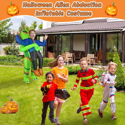 Inflatable Alien Costume for Adult Teenager Kids,Halloween Alien Abduction Blow