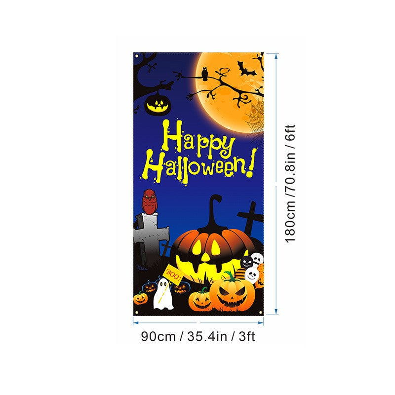 Halloween Door Cover Banner Party Decorations Wall Backdrop Poster Sign Decor AU