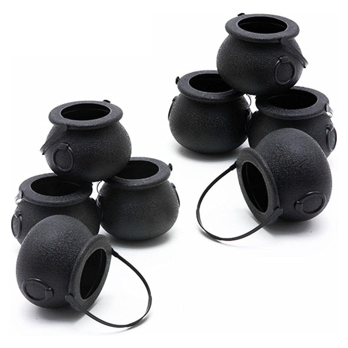 12PCS Halloween Witch Lantern Black Flame Candy Bucket Portable Decoration Props