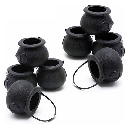 12PCS Halloween Witch Lantern Black Flame Candy Bucket Portable Decoration Props