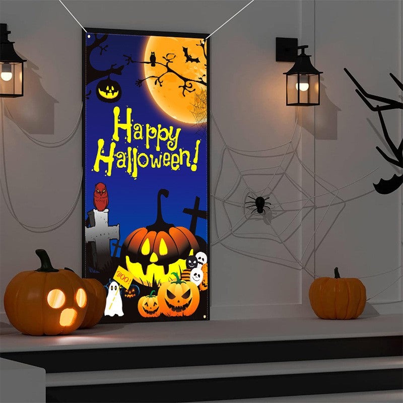 Halloween Door Cover Banner Party Decorations Wall Backdrop Poster Sign Decor AU