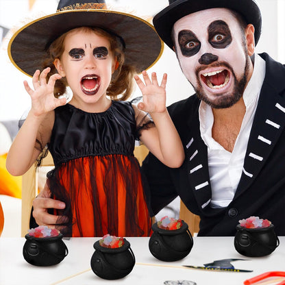 12PCS Halloween Witch Lantern Black Flame Candy Bucket Portable Decoration Props