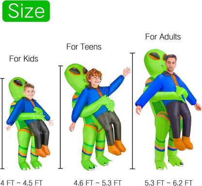 Inflatable Alien Costume for Adult Teenager Kids,Halloween Alien Abduction Blow