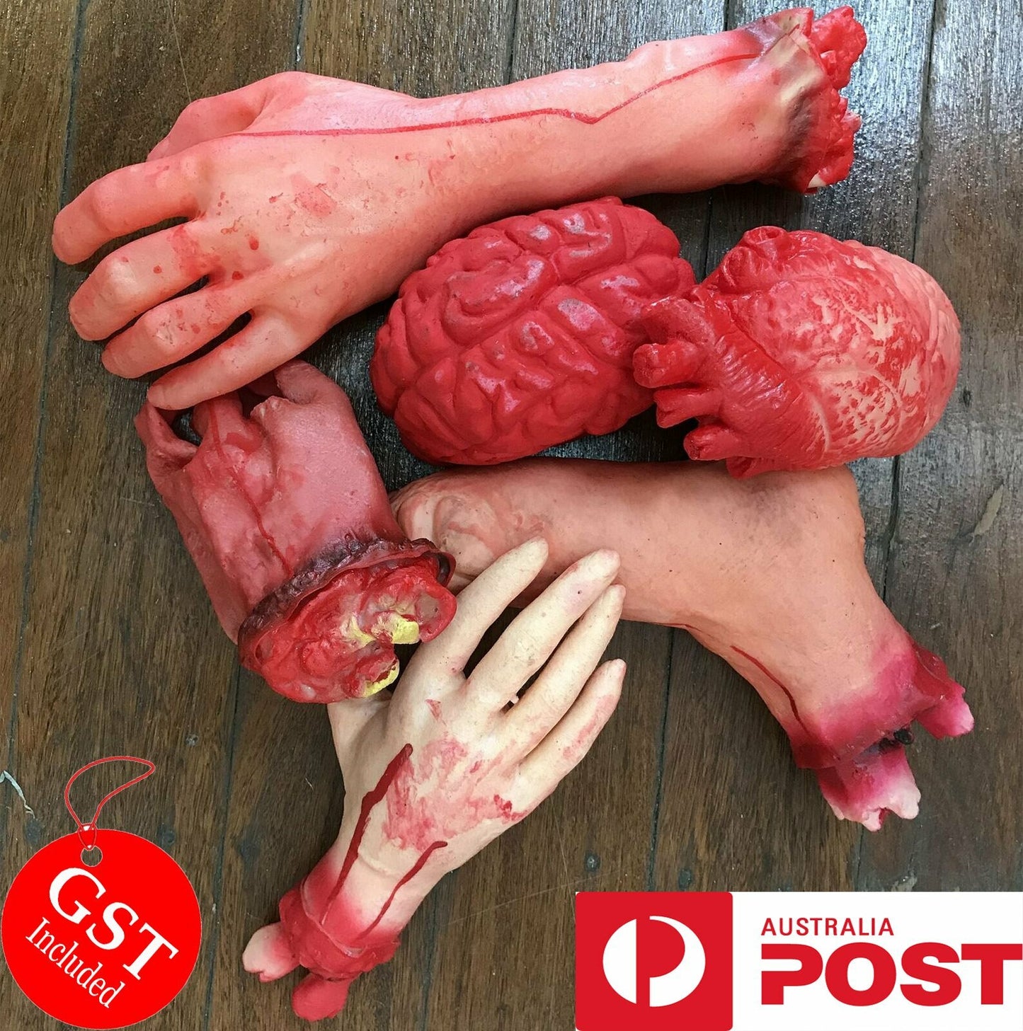 Halloween Fake Body Parts Bloody Severed Arm Hand Tricky Foot Prank Props Toy AU