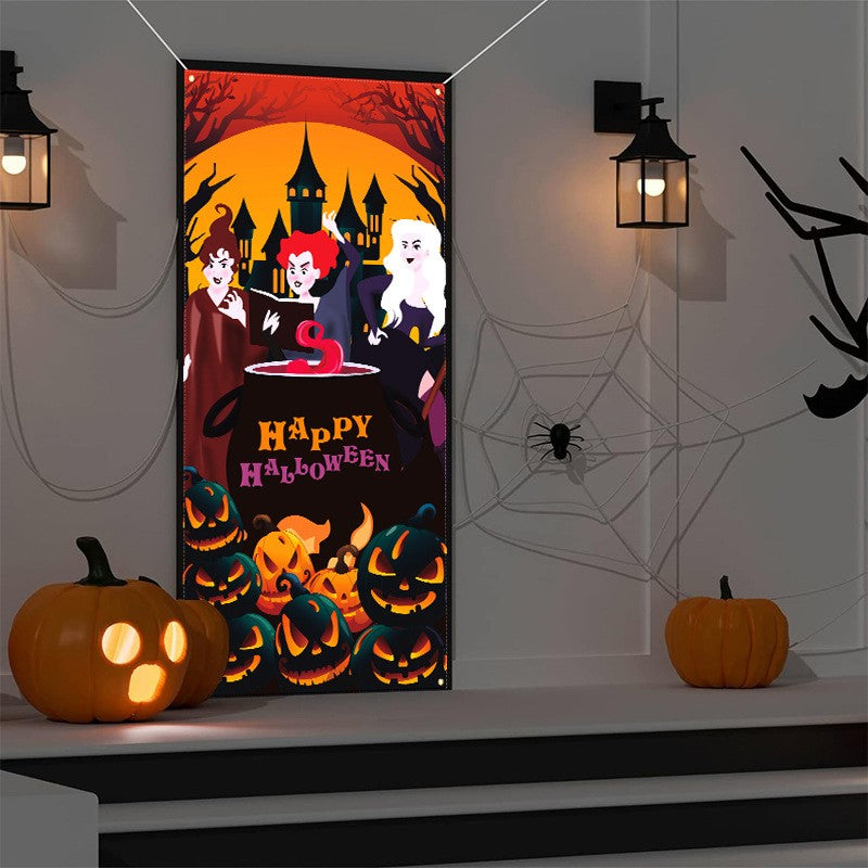 Halloween Door Cover Banner Party Decorations Wall Backdrop Poster Sign Decor AU