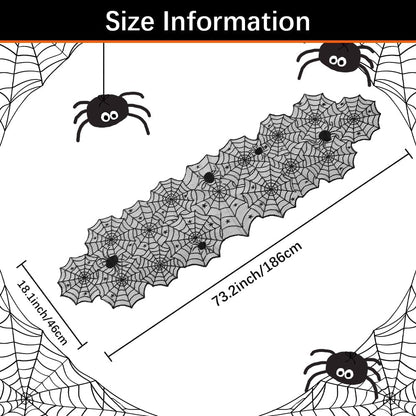 Halloween Table Runner Black Halloween Tablecloth Halloween Decorations Indoor Halloween Decor Lace Halloween Table Cloth Spider Web Halloween Kitchen Decor Halloween Party Dinner Table Decoration