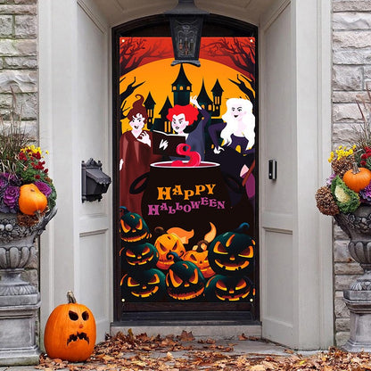 Halloween Door Cover Banner Party Decorations Wall Backdrop Poster Sign Decor AU