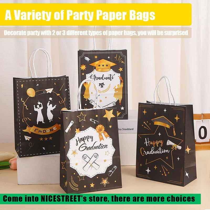 12Pcs Halloween Treat Bags with Handles，Mixtz Halloween Candy Bags for Kid，Goodie Snack Trick or Treating Party Bulk Supplies, 6 Patterns Tote Shopping Bag of 2 Each (12 Bags：Hallowmas 15×21×8Cm)