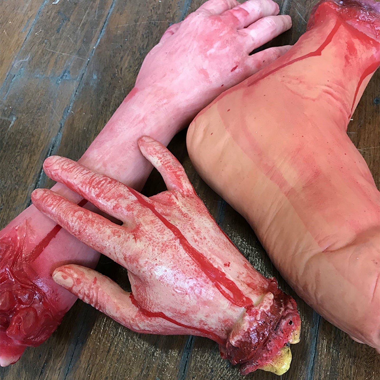 6X Halloween Scary Fake Bloody Arm Hand Tricky Foot Prop Horror Home Decoration