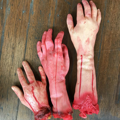 Halloween Fake Body Parts Bloody Severed Arm Hand Tricky Foot Prank Props Toy AU