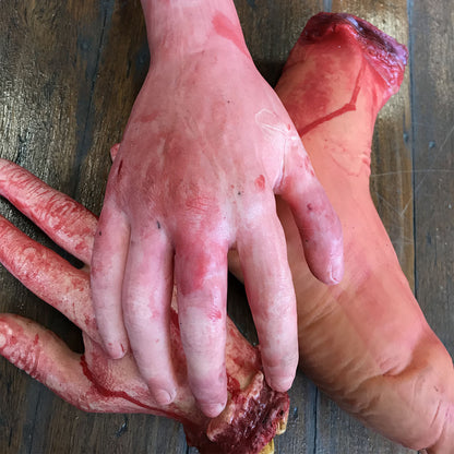 Halloween Fake Body Parts Bloody Severed Arm Hand Tricky Foot Prank Props Toy AU