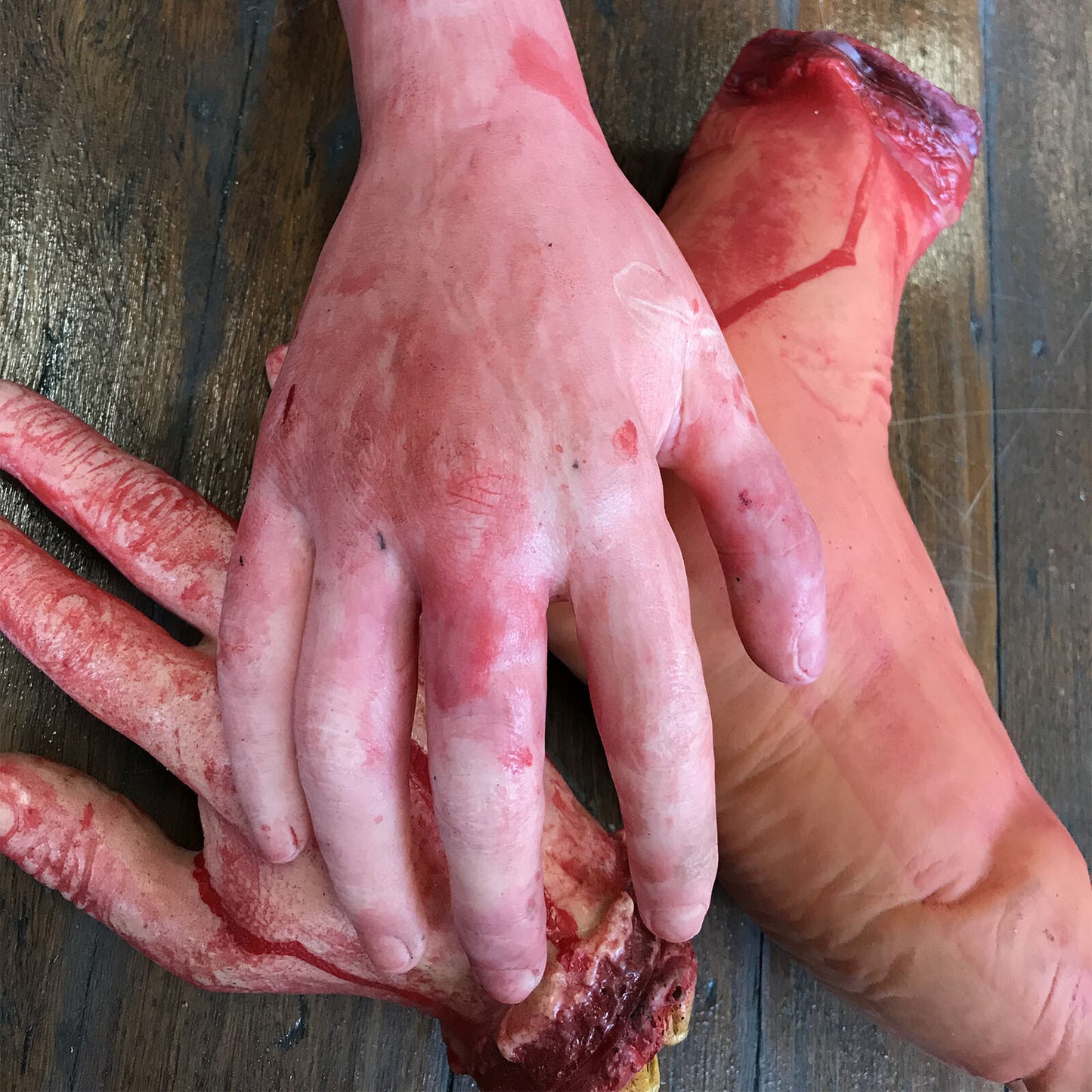 6X Halloween Scary Fake Bloody Arm Hand Tricky Foot Prop Horror Home Decoration