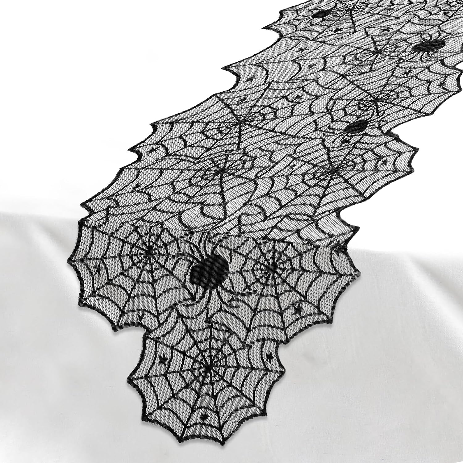 Halloween Table Runner Black Halloween Tablecloth Halloween Decorations Indoor Halloween Decor Lace Halloween Table Cloth Spider Web Halloween Kitchen Decor Halloween Party Dinner Table Decoration