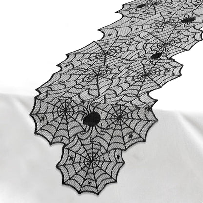 Halloween Table Runner Black Halloween Tablecloth Halloween Decorations Indoor Halloween Decor Lace Halloween Table Cloth Spider Web Halloween Kitchen Decor Halloween Party Dinner Table Decoration