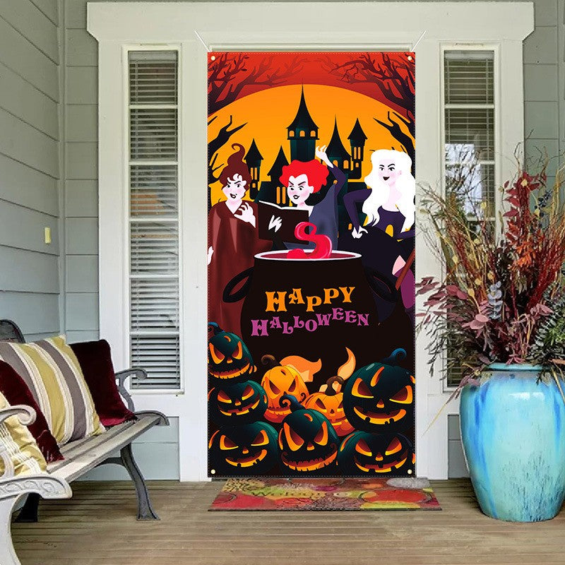 Halloween Door Cover Banner Party Decorations Wall Backdrop Poster Sign Decor AU