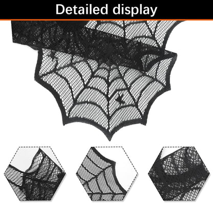 Halloween Table Runner Black Halloween Tablecloth Halloween Decorations Indoor Halloween Decor Lace Halloween Table Cloth Spider Web Halloween Kitchen Decor Halloween Party Dinner Table Decoration