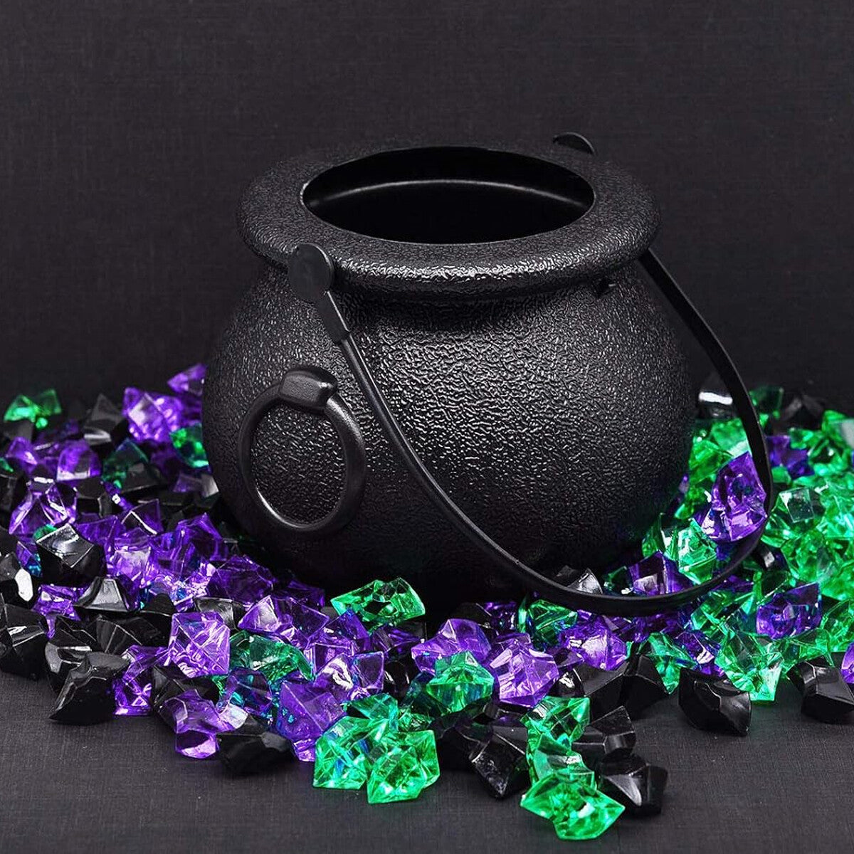 12PCS Halloween Witch Lantern Black Flame Candy Bucket Portable Decoration Props