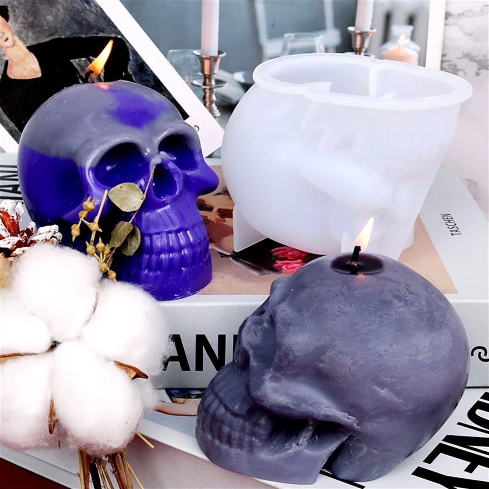 Skull Shape Mould DIY Moulds Candle Making Mold Wax Form Template Craft Tool AUS